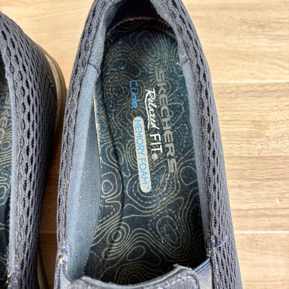 Skechers Reggae Fest Willow Navy Blue Mesh Slip On Relaxed Fit Shoes Womens 6.5 - Picture 7 of 10